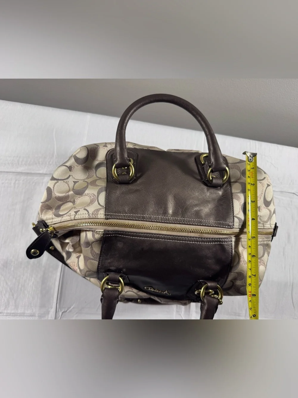 Coach Metallic Signature Ashley With Gold Hardware.